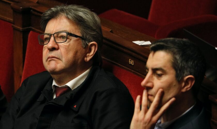 Jean-Luc Mélenchon et François Ruffin à l'Assemblée nationale, le 28 janvier 2020