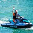 Ed Davey on a jetski! Lib Dem leader performs latest photo stunt as he arrives at party's conference