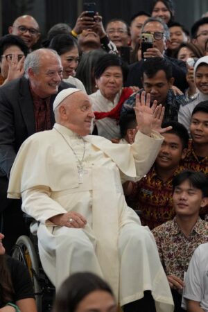 87 and hobbled, Pope Francis goes off-script in Asia and reminds world he can still draw a crowd