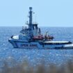 Spanish migrant rescue ship Open Arms is seen close to the Italian shore in Lampedusa, Italy, in August 2019. Pic: Reuters