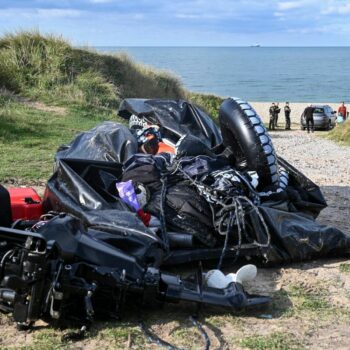 The damaged boat. Pic: AFP via Getty Images