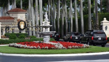 Mr Trump's motorcade seen at the Trump International Golf Course in West Palm Beach in 2019. File pic: AP Photo/Jim Rassol