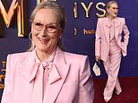 Meryl Streep looks glamorous in a stylish pink suit as she poses on the red carpet at the 2024 Emmy Awards