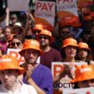 Junior doctors protest opposite Downing Street, London, during their continuing dispute over pay. Picture date: Thursday June 27, 2024.