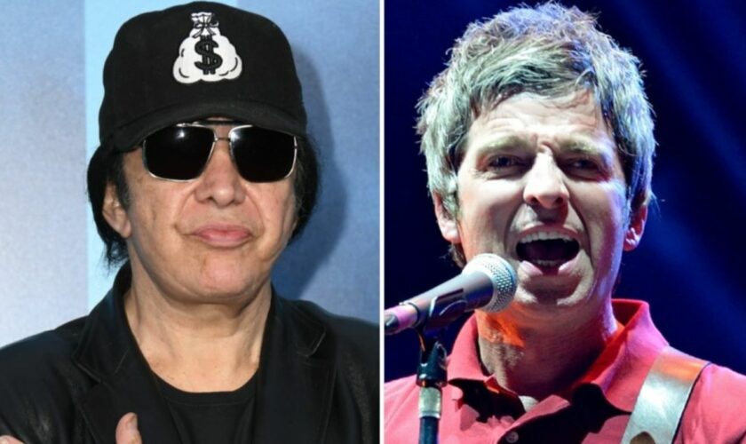 Gene Simmons von Kiss und Noel Gallagher von Oasis