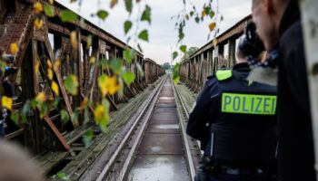 Des agents de la police fédérale surveillent un itinéraire fréquemment emprunté par les migrants pour franchir la frontière près de Forst, dans l'est de l'Allemagne, le 11 octobre 2023 lors d'une patrouille près de la frontière avec la Pologne