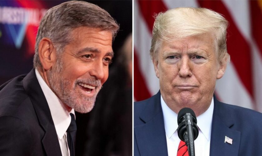 Donald Trump (r.) muss sich keine Hoffnung auf die Stimme von George Clooney machen.