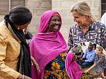 Smiling Sophie, Duchess of Edinburgh, is stylish in statement print frock as she stands in for King Charles during Tanzania visit