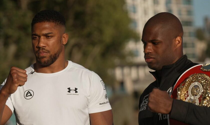 Anthony Joshua and Daniel Dubois before their Wembley Stadium fight