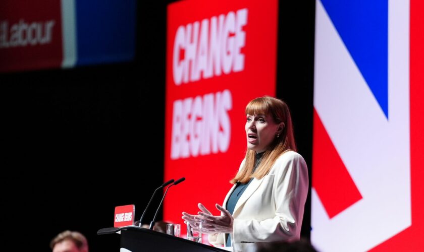 Deputy Prime Minister Angela Rayner speaking at the Labour Party Conference in Liverpool. Picture date: Sunday September 22, 2024.