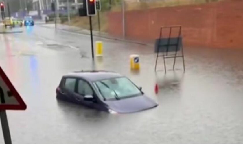 The scene on one road in Dunstable at the weekend. Pic: Bedfordshire Fire and Rescue