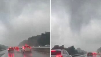 Luton tornado: Eerie footage captures moment driver spots twister looming in sky ahead