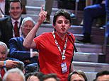 Heckler interrupts Labour conference (again): Keir Starmer jokes protester 'clearly had a pass from 2019 conference' as activist is dragged away during PM's keynote speech