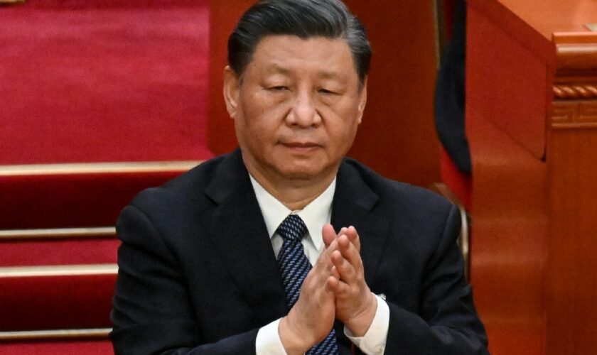 Xi Jinping au Grand Palais du Peuple à Pékin le 12 mars 2023