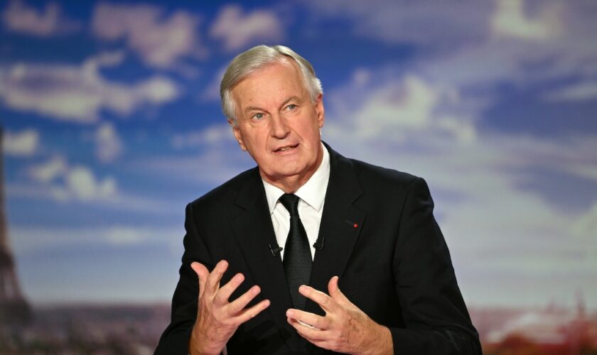 Le Premier ministre Michel Barnier au journal télévisé de France 2 à Paris, le 22 septembre 2024