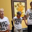 Three Just Stop Oil eco-activist are charged with criminal damage after orange soup was thrown at Van Gogh paintings