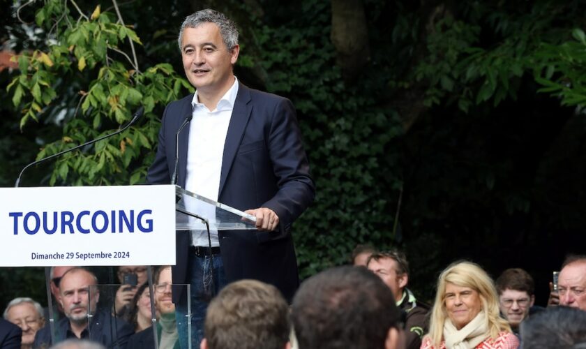 Le député et ancien maire de Tourcoing Gérald Darmanin dans son fief du Nord le 29 septembre 2024