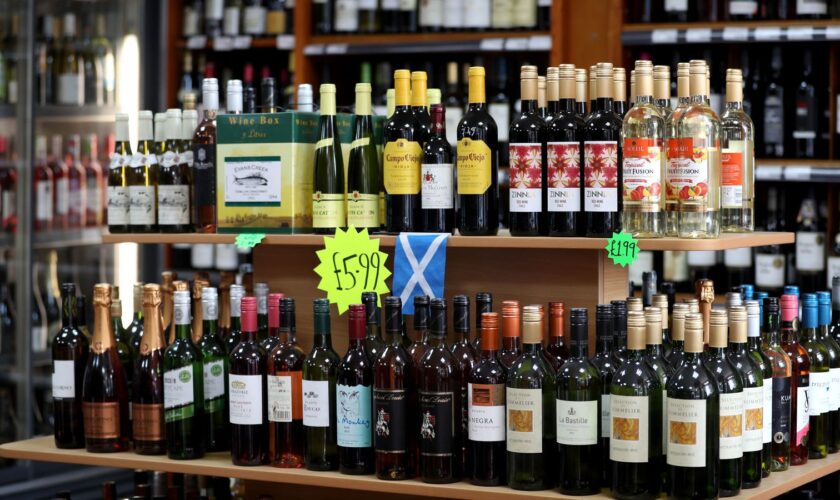 File photo dated 01/05/18 of alcohol for sale in an Edinburgh off-licence. Ministers have been urged to do "much more" to tackle problem drinking as the minimum price of a unit of alcohol rises from 50p to 65p. Scottish Health Action on Alcohol Problems (Shaap) said although minimum unit pricing (MUP) had been a "success", it needed to be uprated annually to prevent "cheaper alcohol that causes the most harm" becoming more affordable over time. Issue date: Monday September 30, 2024.