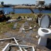 Debris lies where homes were destroyed after Hurricane Helene passed through the Florida panhandle, severely impacting the community in Keaton Beach, Florida, U.S., September 29, 2024. REUTERS/Octavio Jones