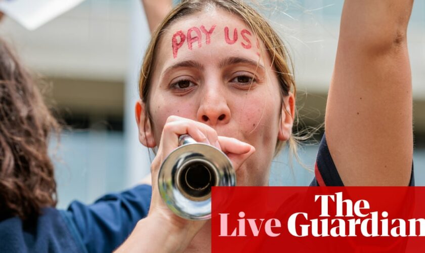 Australia politics live: day of protest as NSW nurses threaten strike and farmers descend on Canberra