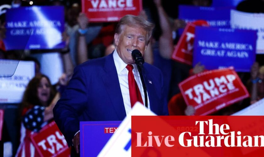 Donald Trump stages first rally since apparent assassination attempt – US politics live