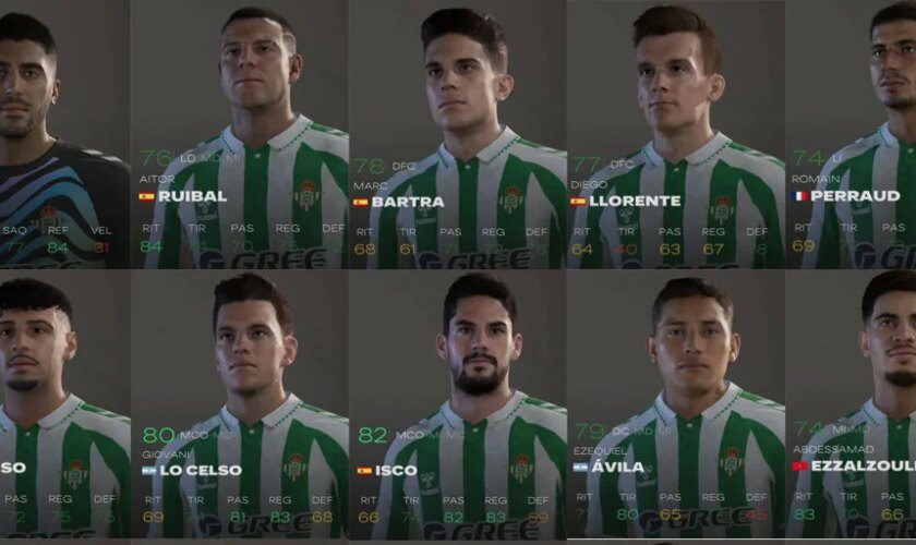 El impresionante parecido de las caras de los jugadores del Betis en el EA Sports FC 25