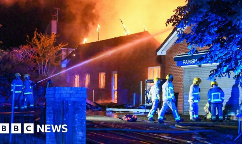 Firefighters tackling blaze at Greenisland Church