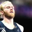 Jonnie Peacock reacts after a race in Paris