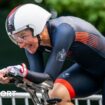 Sarah Storey riding in the Women's C5 Individual Road Cycling Time Trial at the 2024 Paralympic Games