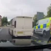 Harrowing moment police van slams into elderly woman in her 80s crossing the road