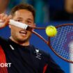 Alfie Hewett plays a backhand in the Paralympic gold-match medal