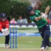 Ireland batter Orla Prendergast hitting a shot