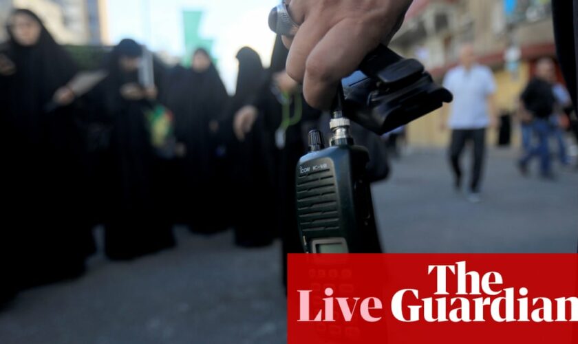 Lebanon blasts: impossible to know if walkie-talkies used by Hezbollah were ‘from our company’, says Japanese firm – live