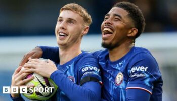 Cole Palmer celebrates for Chelsea