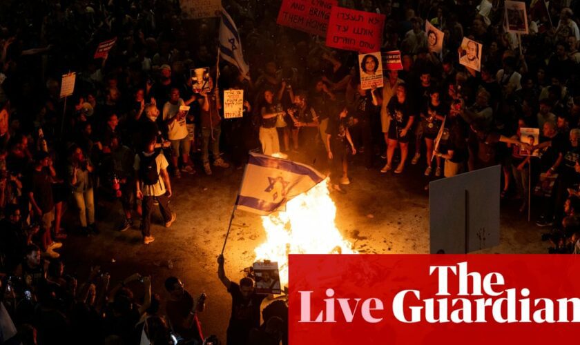 Middle East crisis live: Israelis surge to the streets in new wave of protest as heavy air raids hit Gaza