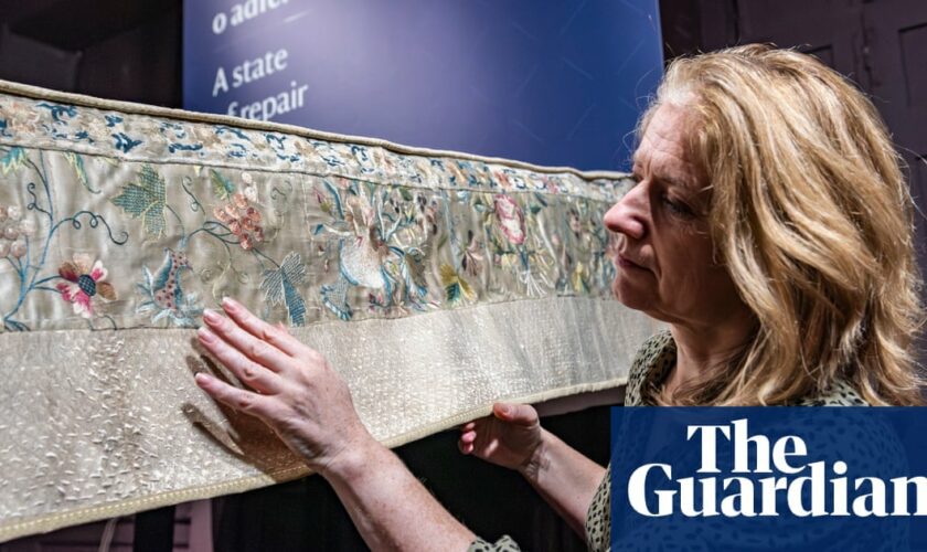 National Trust repairs reveal ‘make do and mend’ secrets of rare 18th-century bed cover