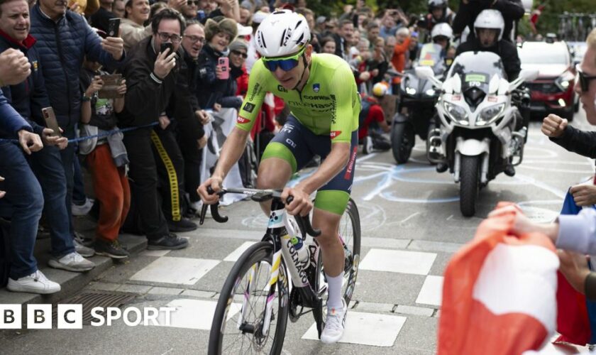 Tadej Pogacar in the men's world road race