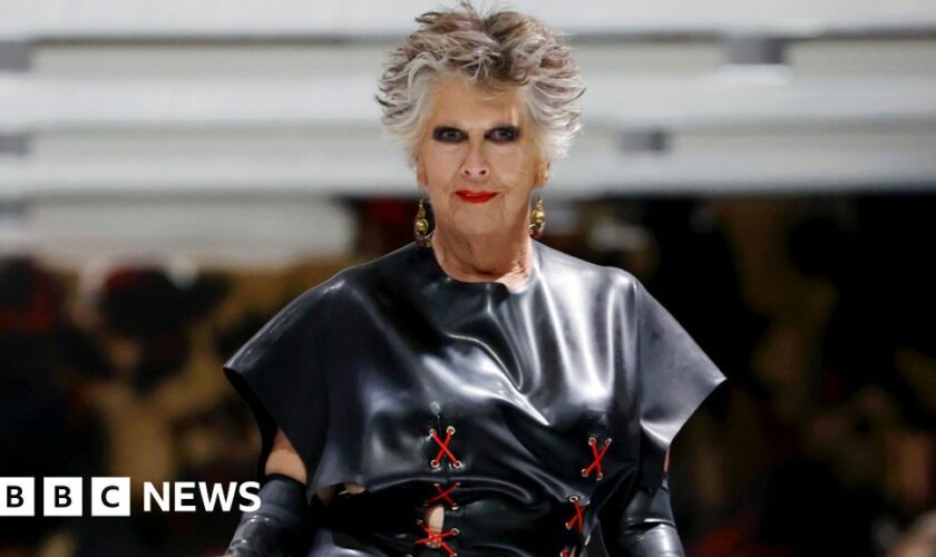 Prue Leith like you've never seen her before on London catwalk