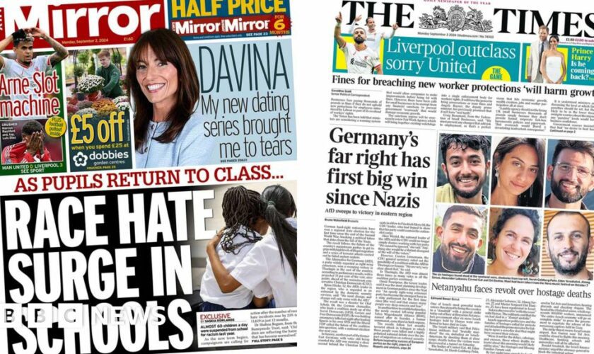 The Papers: German far right's 'big win' and school 'race hate surge'