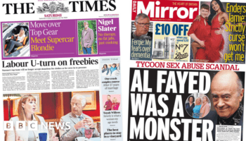 The Papers: 'Labour U-turn on freebies' and 'Fayed was a monster'