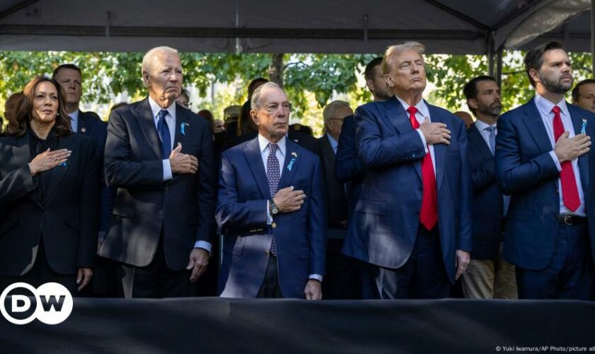 US: Harris and Trump shake hands at 9/11 memorial