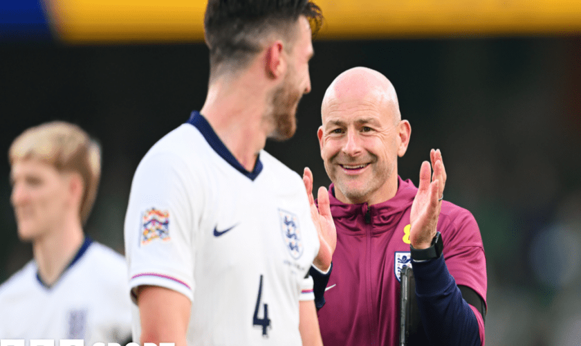 Lee Carsley reacts after England beat the Republic of Ireland in Dublin