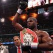 Daniel Dubois celebrates after beating Anthony Joshua