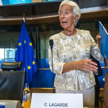 EZB-Chefin Christine Lagarde im EU-Parlament in Brüssel