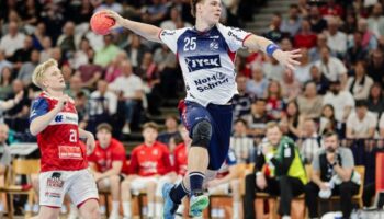 Lukas Jörgensen und die SG Flensburg-Handewitt sind erfolgreich in die Gruppenphase der European League gestartet. Foto: Frank M