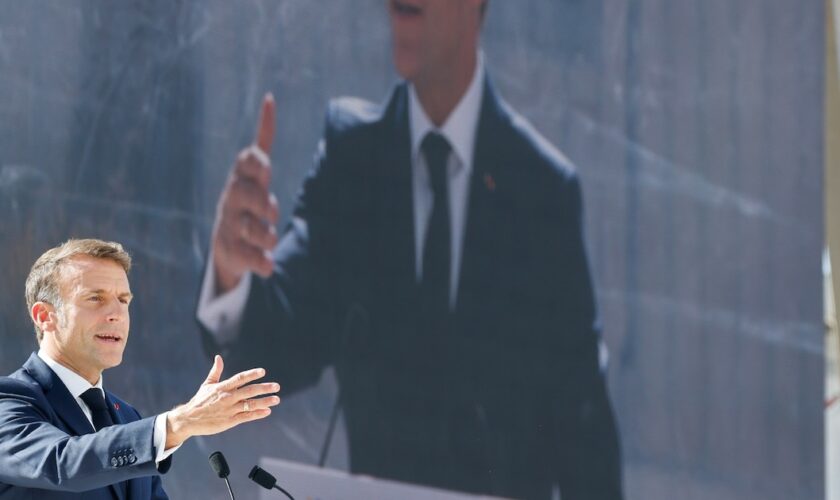 Emmanuel Macron prononce le discours d'ouverture du 19e sommet de la francophonie à la Cité internationale de la langue française au château de Villers-Cotterêts (Aisne) le 4 octobre 2024