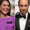 Prinzessin Kate während ihres umjubelten Auftritts in Wimbledon, daneben ihr Bruder James Middleton auf einer Aufnahme von 201