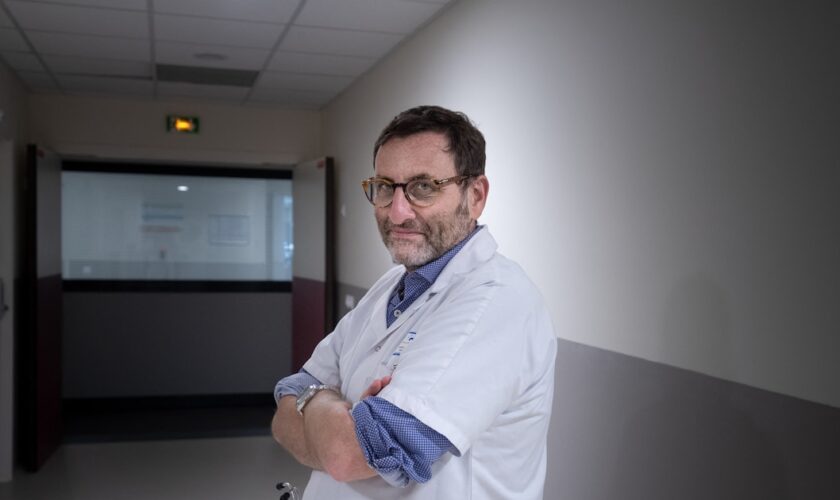 Chief of the emergency department of the Delafontaine hospital, Mathias Wargon, poses in Saint-Denis, suburb of Paris, on July 16, 2020. (Photo by JOEL SAGET / AFP)