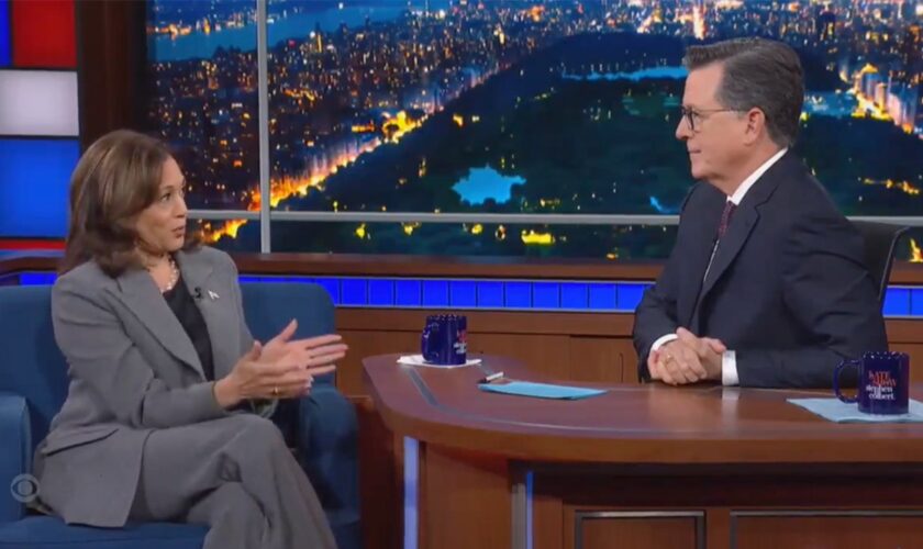 Kamala Harris dodges Colbert's question on what 'major changes' she'd bring versus Biden presidency