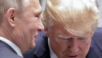 Les présidents russe Vladimir Poutine (g) et américain Donald Trump, le 11 novembre 2017 à Danang, lors du sommet de l'Apec au Vietnam